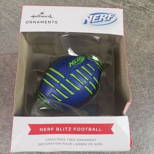 Hallmark Ornament Berf Blitz Football Christmas Tree Decor 2021 Blue & Green